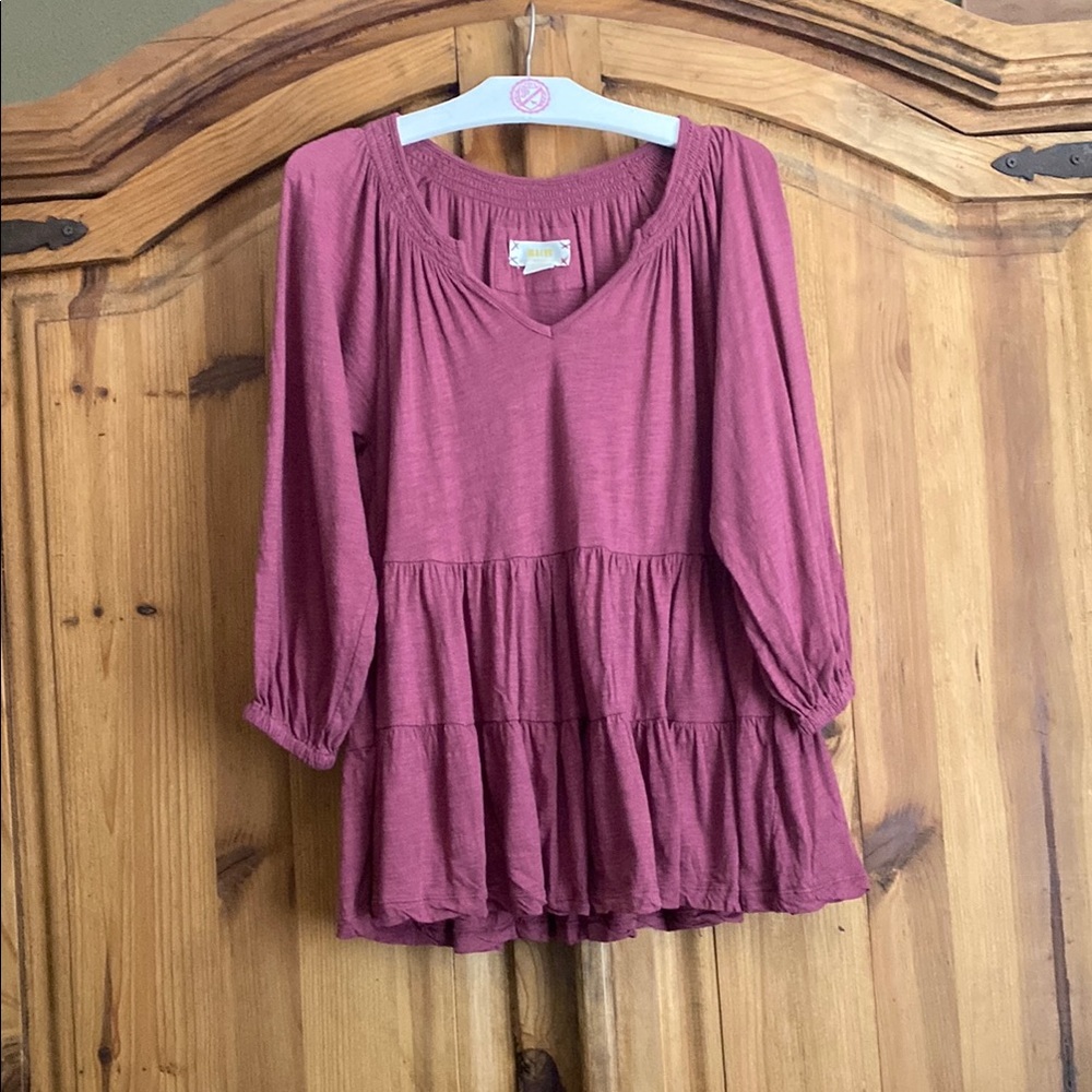 Anthropologie Maeve Isola Tiered Babydoll Top